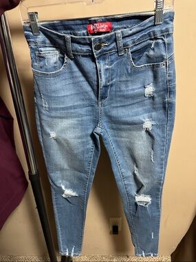 Wax Jean Light Blue Distressed Skinny Jeans